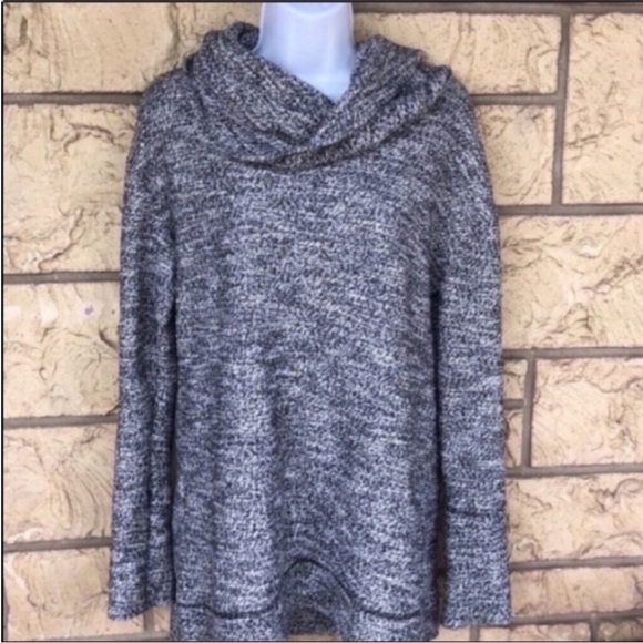 Cowneck sweater black & white turtleneck soft Oversized Large Comfy - Picture 7 of 9